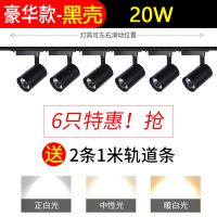 节能灯泡led超亮轨道灯照明灯吸顶射灯具过道灯走廊灯客厅家用灯 黑壳白光 精品30W[6只装+2轨]