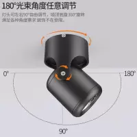 明装射灯led天花灯家用可调角度店铺商用cob吸顶灯小吸顶明装筒灯 黑色吸顶式 白光 20W 显指97