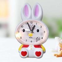 哈巴狗闹钟创意学生闹钟可爱卡通小狗儿童卧室床头钟表带夜灯双铃 8841静音白色