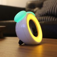 充电led小夜灯平衡台灯卧室床头创意浪漫人体感应台灯时光灯闹钟 蓝色