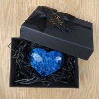 水晶拼图圣诞节礼品Dins网红生日礼物摆件水晶3DIY创意小星球拼图 蓝色爱心成品(礼盒装)