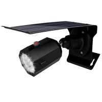 太阳能灯家用射灯户外景观装饰壁灯人体感应柱头庭院路灯led超亮 仿真监控摄像头太阳能灯(黑色)