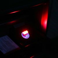 汽车氛围灯led无线免改装灯USB点烟器气氛灯车载小夜灯装饰灯通用 红色灯光-奔放[一颗]