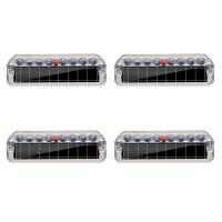 汽车太阳能七彩警示灯刹车爆闪防追尾免接线氛围灯强光中网流光灯 太阳能爆闪(10灯珠)4个