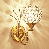 水晶壁灯床头灯壁灯卧室LED墙壁灯床头客厅电视墙灯背景墙墙壁灯 [凤尾]左 [无开关][配LED灯泡]