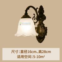 欧式单头壁灯铁艺走廊玄关灯过道灯美式床头现代简约书房卧室灯具 送12瓦LED三色光 古铜色双头壁灯