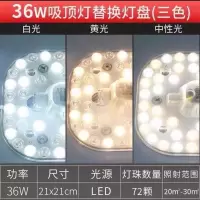 超亮led吸顶灯灯芯灯盘节能改造光源模组磁铁吸附家用透镜护眼 36W-双色变光