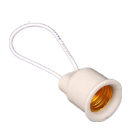 防水灯头E27螺口户外家用养殖螺纹灯头大棚铜线吊灯口密封防水 陶瓷防水灯头(线长10厘米) 20个装