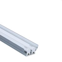 T5双管带罩日光灯LED一体化T8超亮支架灯流水线车间单管长条全套 白光 LED一体灯 1.2米 双排