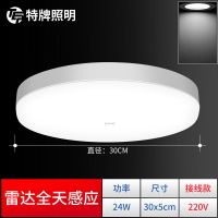 led感应吸顶灯楼道人体感应灯声控灯雷达智能楼梯家用过道走廊光 雷达全天感应 直径300mm 24W