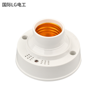 声光控开关灯座楼道光感应延时开关家用灯口自动声控螺口声空灯头 白色