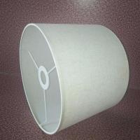 直筒吊灯罩卧室床头台灯壁灯罩布艺印花E27灯具配件灯壳手工灯罩 米白麻直径23cm高28cm