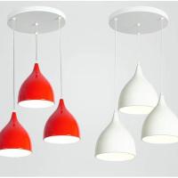 简约现代三头餐厅吧台水果店吊灯创意个性客厅书房办公室单头灯罩 17cm三头圆盘（颜色任选备注）