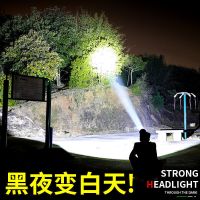 感应LED头灯强光可充电夜钓鱼灯头戴式超亮远射手电筒强光疝气灯 4万8千白光[感应+电显+手机充电]