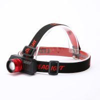 锂电USB可充电小型超亮头灯头戴式手电耐用超亮远LED矿灯 红色外壳+充电线+充电头
