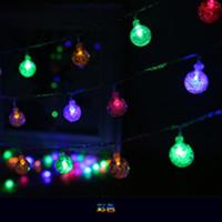 彩灯LED气泡圆珠灯串水晶球串灯房间装饰灯婚庆节日装饰灯亮化灯 彩色汽泡球-10米100灯(插电款) 默认
