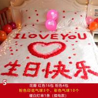 浪漫生日仿真玫瑰花瓣灯串套餐老公老婆男女朋友庆生酒店房间布置 花瓣生日套餐5