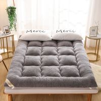 加厚保暖羊羔绒床垫子榻榻米双人可折叠床褥单人宿舍垫被 加厚保暖羊羔绒灰色 200*220cm床