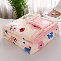 水洗棉空调被夏凉被双人夏天被子薄春秋被夏季宿舍单人夏被可机洗 粉嫩花朵 180X220cm[成人被]