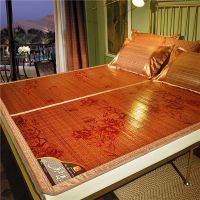 [双面印花竹席][竹凉席双面可用]折叠凉席单双人宿舍席子 [双面可用]牡丹印花席 单品 宽1.8X长2.0米