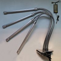 LED植物生长灯全光谱育苗上色多肉补光灯家用USB款仿太阳光养殖灯 12V全光谱仿太阳光夹子款-四头灯管 套餐一(加适配