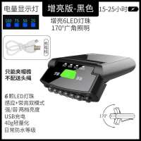 智能感应夹帽灯钓鱼夜钓帽夹头灯可充电防水头戴式强光LED上饵灯 48H加亮款感应夹帽灯