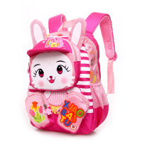 幼儿园女孩 儿童卡通可爱韩版潮小兔子背包3-6岁大中小班男童 梦幻红色 小兔子