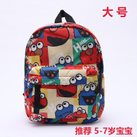 幼儿园书包3-6岁儿童背包小班中班大班男童女童芝麻街时尚双肩包 大号红色芝麻街