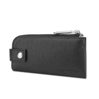 钥匙包男真皮小巧腰挂式零钱袋头层牛皮男士简约汽车钥匙套 黑色B款