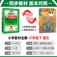 部编人教版2021春小学教材全解六年级下册语文 人教版 小学生课本原文同步讲解辅导工具书 课本习题详解学习资料