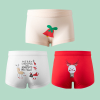 女童内裤纯棉不夹pp平角小女孩短裤两岁宝宝2-3岁儿童四角 TM圣诞女童2071(3条装内裤) 3码(建议体重15-25
