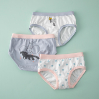 女童内裤纯棉女宝宝不夹PP儿童裤头小女孩可爱三角短裤内 TM大象三角2223[女童内裤3条装] 3码(建议体重15-25