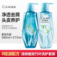 植觉直觉洗发水竹叶清香洗发露去屑滋养洗发膏 [竹叶](蓬松+净透去屑)洗发水380ml+护发素375ml