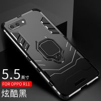 OPPOr11手机壳防摔r11s保护套磨砂R11splus全包硅胶硬壳R11plus潮 炫酷黑+钢化膜 oppoR11