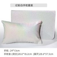 美甲网红手枕套装垫新款日系式桌垫子高档欧式手垫舒适美甲店工具 幻彩白手枕套装