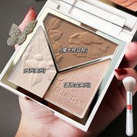 网红高光修容盘腮红三色合一体珠光哑光闪粉防水提亮鼻影瘦脸阴影 01#巧克力拿铁(赠小奥丁高光刷)