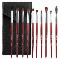 化妆刷全套小马毛眼影刷子套装软毛高颜值新手初学者美妆工具一套 10支红木带包 小马毛
