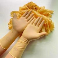 一次性牛筋乳胶手套 加厚耐用 橡胶家务防水洗碗塑胶胶皮手套施工 黄色精品XL加大码50双