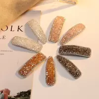 韩版网红ins水晶发卡水钻发夹珍珠发卡刘海发夹头饰BB夹发饰 8款 水滴方形-88