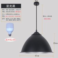 吊灯灯罩工业风简约现代创意个性单头工矿灯吧台餐厅美发店办公室 哑光黑47cm[30瓦LED灯泡]