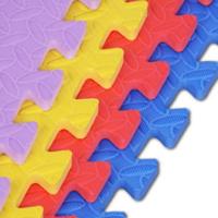 ??泡沫地垫家用拼接拼图垫子爬行垫婴儿童爬爬垫地毯卧室铺地板垫 彩色混搭 树叶纹60*60*2.5cm[4张装]送边