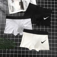 男士内裤男学生纯棉四角韩版短裤时尚印花个性感青年潮男平角内裤 [3条装]黑+灰+白 L 90-110斤