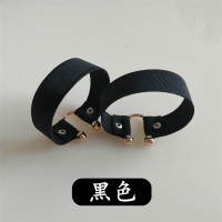 2cm懒人免安装高跟鞋防掉跟神器固定松紧束鞋带女不跟脚弹力绑带 黑色(一双装)