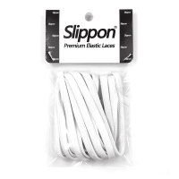 Slippon童鞋短鞋带免系扁鞋带6mm懒人儿童鞋带松紧弹力黑白 白色