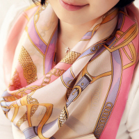 杭州故事大方巾头巾围巾女冬季披肩两用百搭韩版海边防晒沙滩丝巾 斑斓-刹那粉