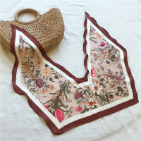 春秋季搭肩懒人丝巾韩版护颈小披肩假领子围巾空调房薄款外搭披肩 百合郁金香