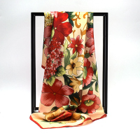 韩禾 绸缎缎面大方巾头巾油画围巾披肩色丁女丝巾 90厘米 2302