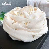 2020新款围巾女棉麻春秋长款韩版百搭薄款冬季披肩围脖丝巾米色 米色