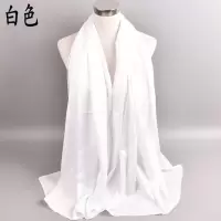 21新款scarf纯素色亚光丁长款丝巾装饰百搭围巾马来防风头巾披肩 白色 XZ019