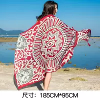 防晒披肩青海沙漠旅行加厚围巾两用纱巾大披肩女沙滩巾夏天女丝巾 尼泊尔狮子 枣红色